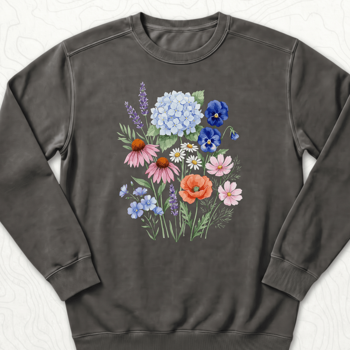 Wildflower Bouquet Sweatshirt - Pepper