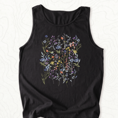 Wildflower Bouquet Tank Top - Black