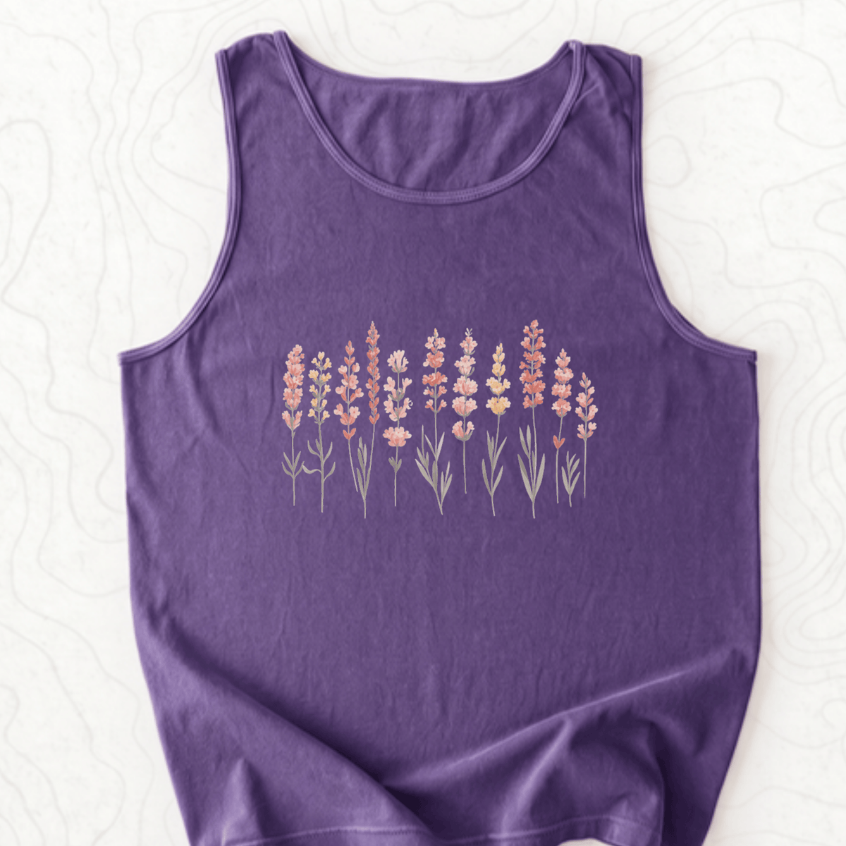 Wildflower Bouquet Tank Top - Grape