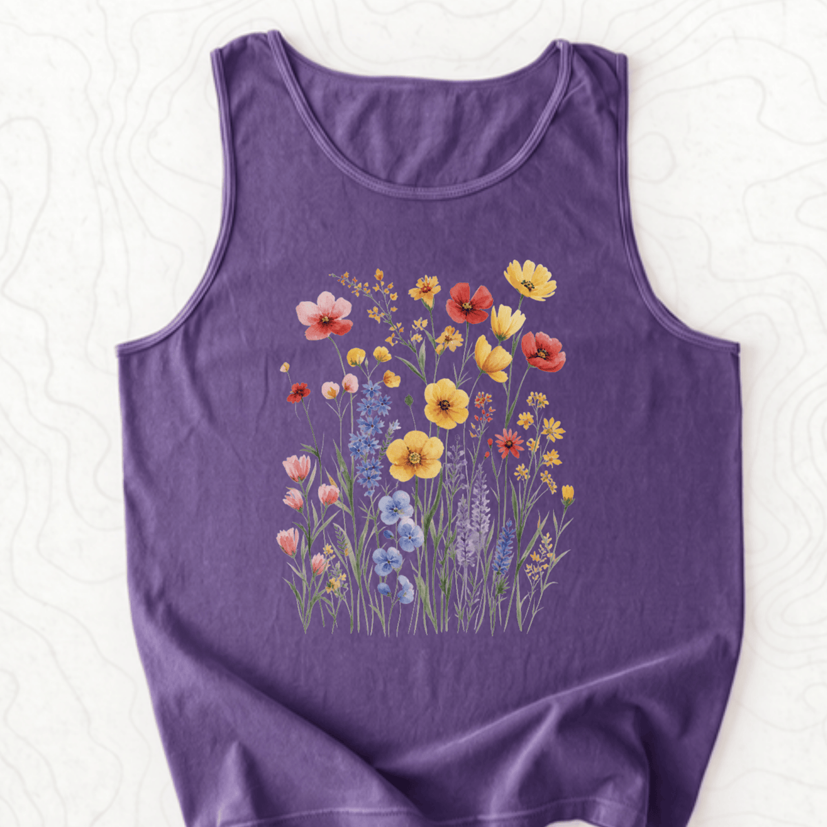 Wildflower Bouquet Tank Top - Grape