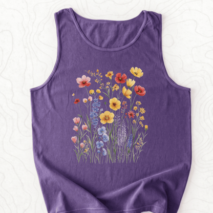 Wildflower Bouquet Tank Top - Grape