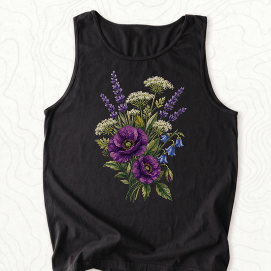 Wildflower Bouquet Tank Top - Black