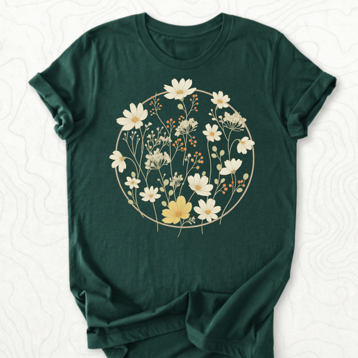 Wildflower Bouquet Tee - Forest