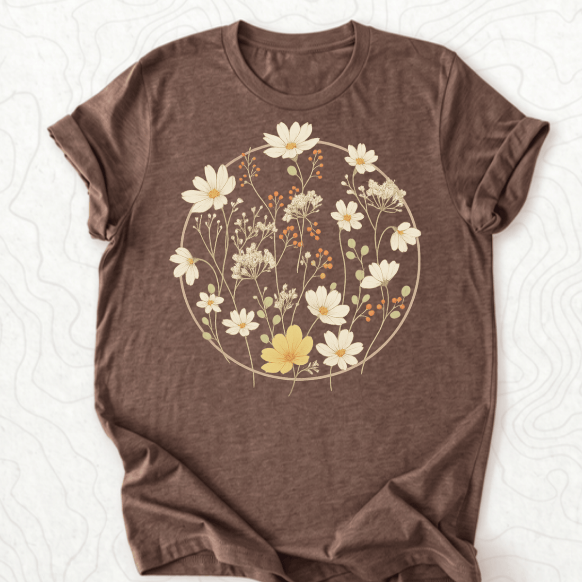 Wildflower Bouquet Tee - Heather Brown