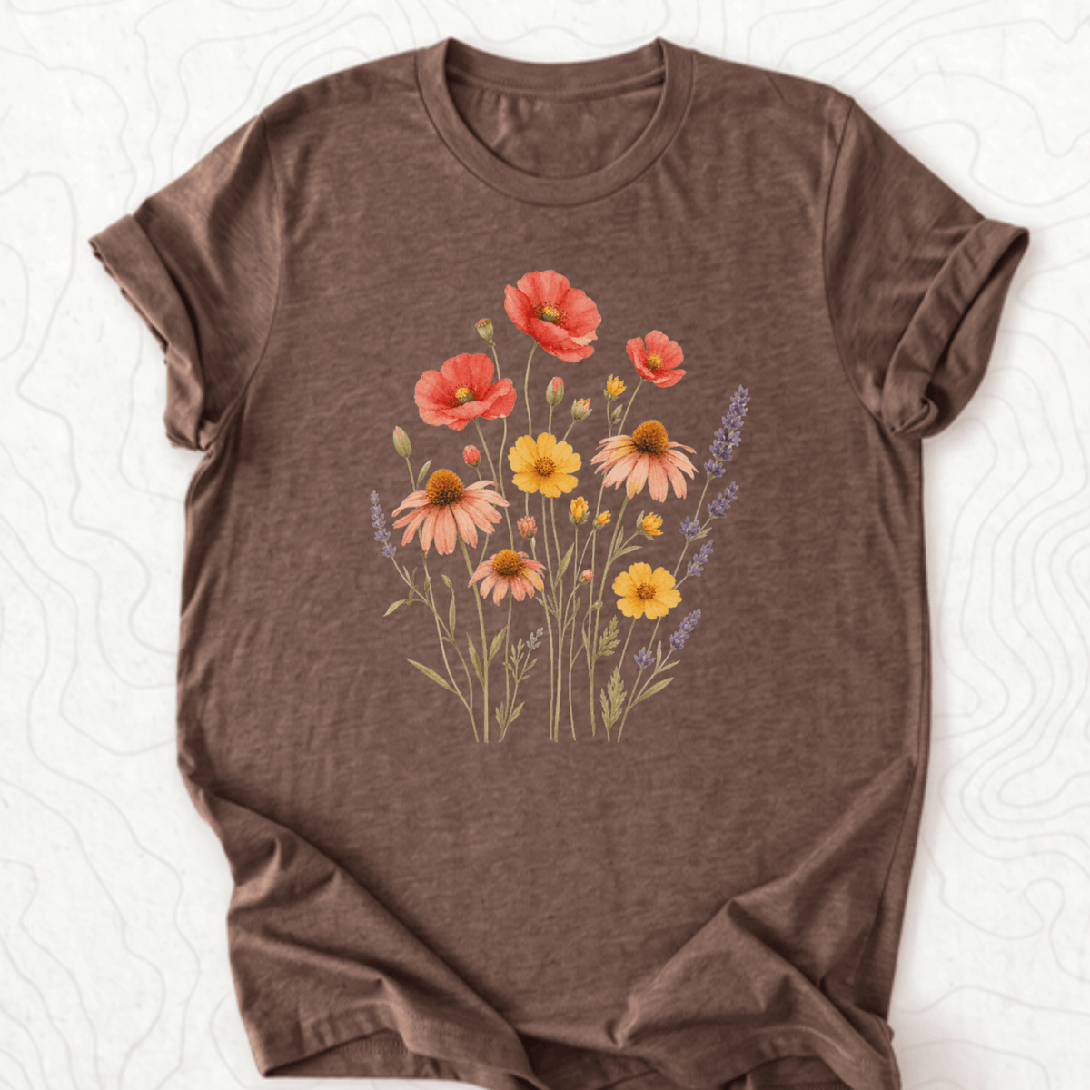 Wildflower Bouquet Tee - Heather Brown