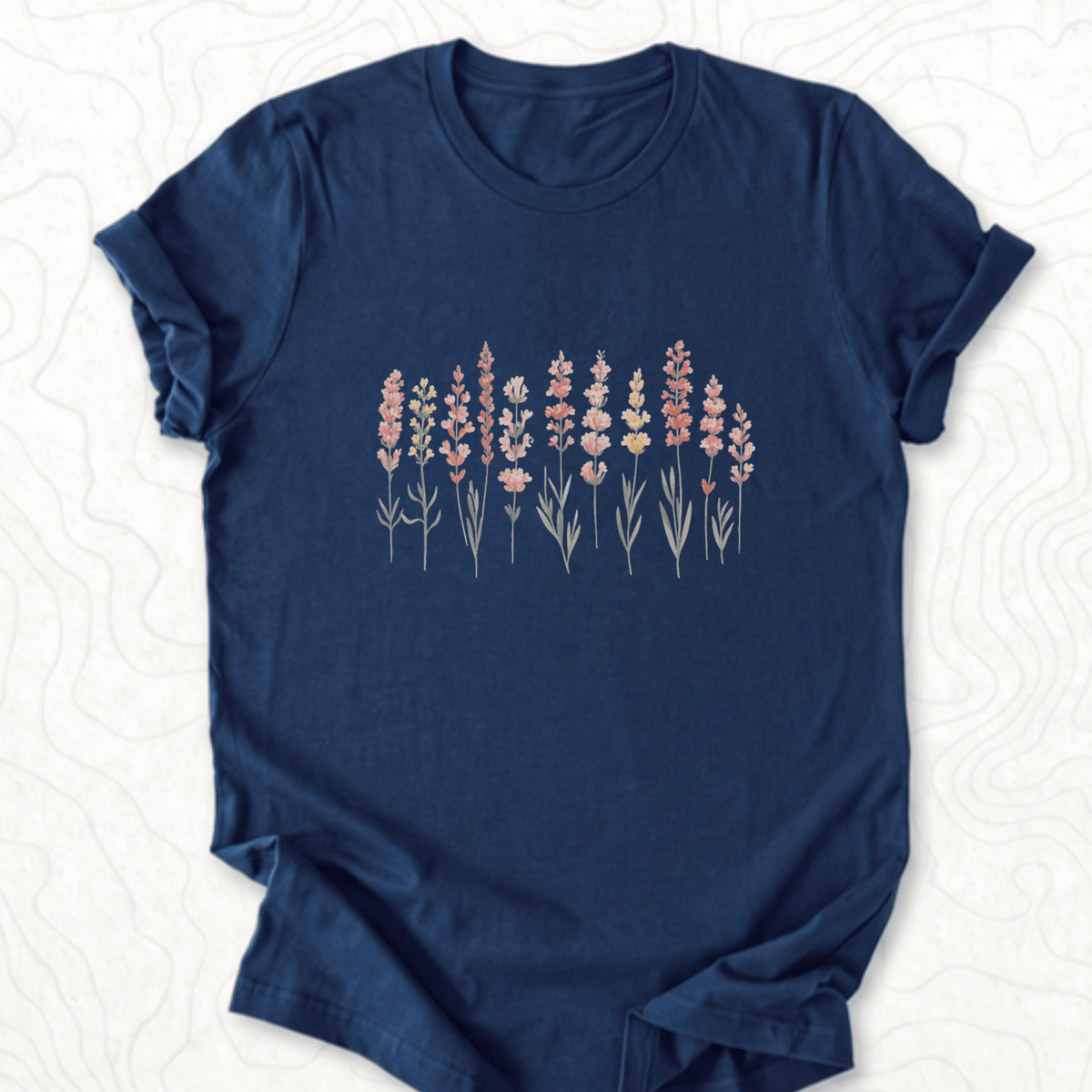 Wildflower Bouquet Tee - Navy