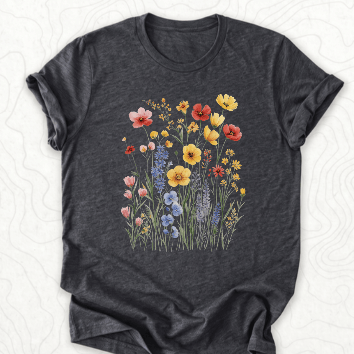 Wildflower Bouquet Tee - Dark Grey Heather