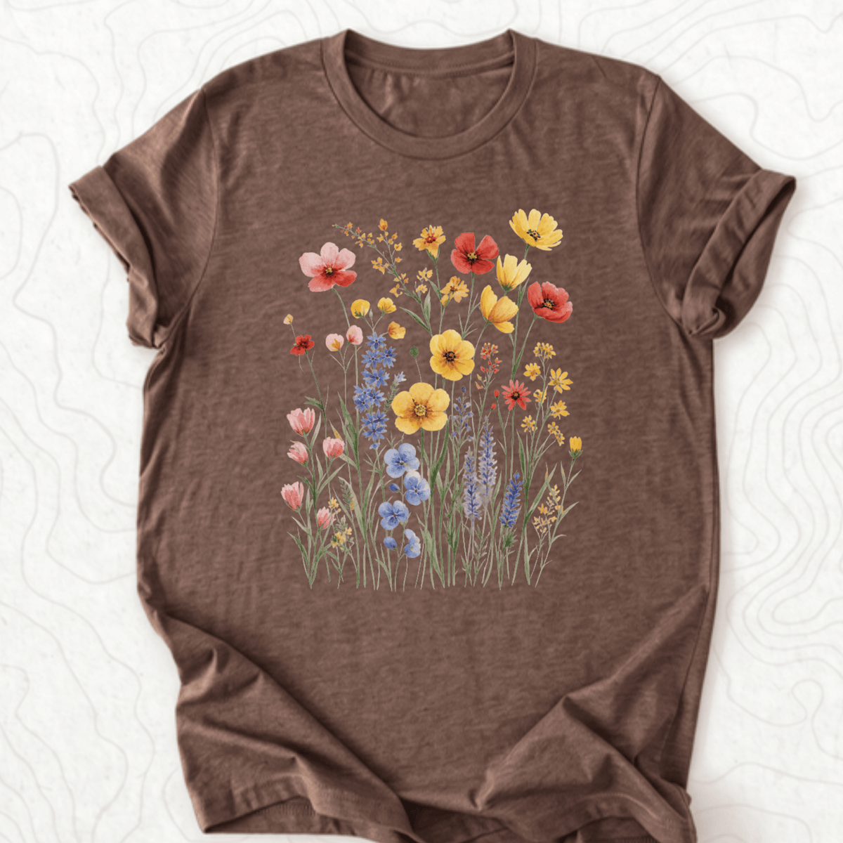 Wildflower Bouquet Tee - Heather Brown