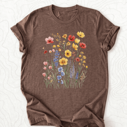 Wildflower Bouquet Tee - Heather Brown