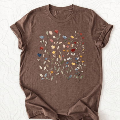 Wildflower Bouquet Tee - Heather Brown