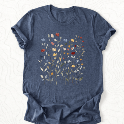 Wildflower Bouquet Tee - Heather Navy