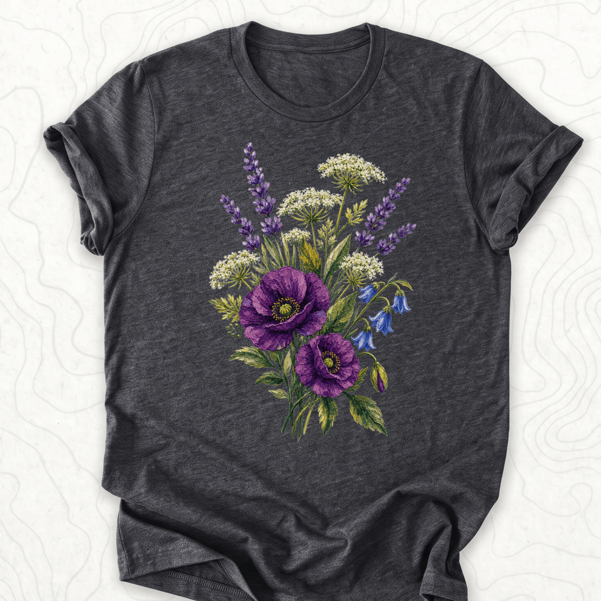 Wildflower Bouquet Tee - Dark Grey Heather