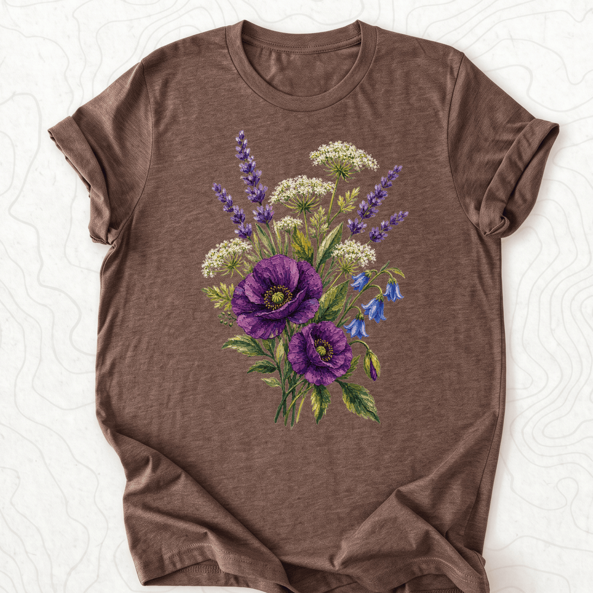 Wildflower Bouquet Tee - Heather Brown