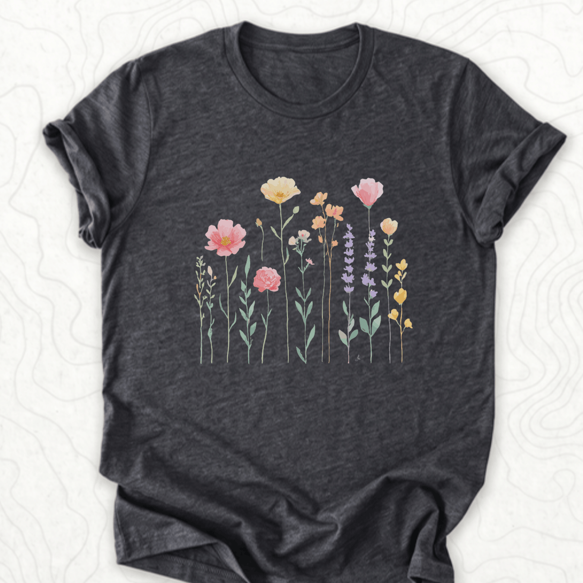Wildflower Bouquet Tee - Dark Grey Heather