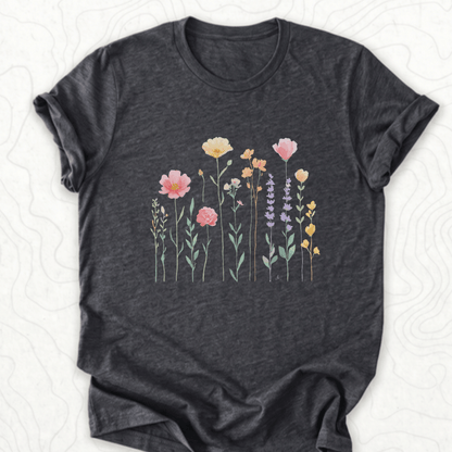 Wildflower Bouquet Tee - Dark Grey Heather