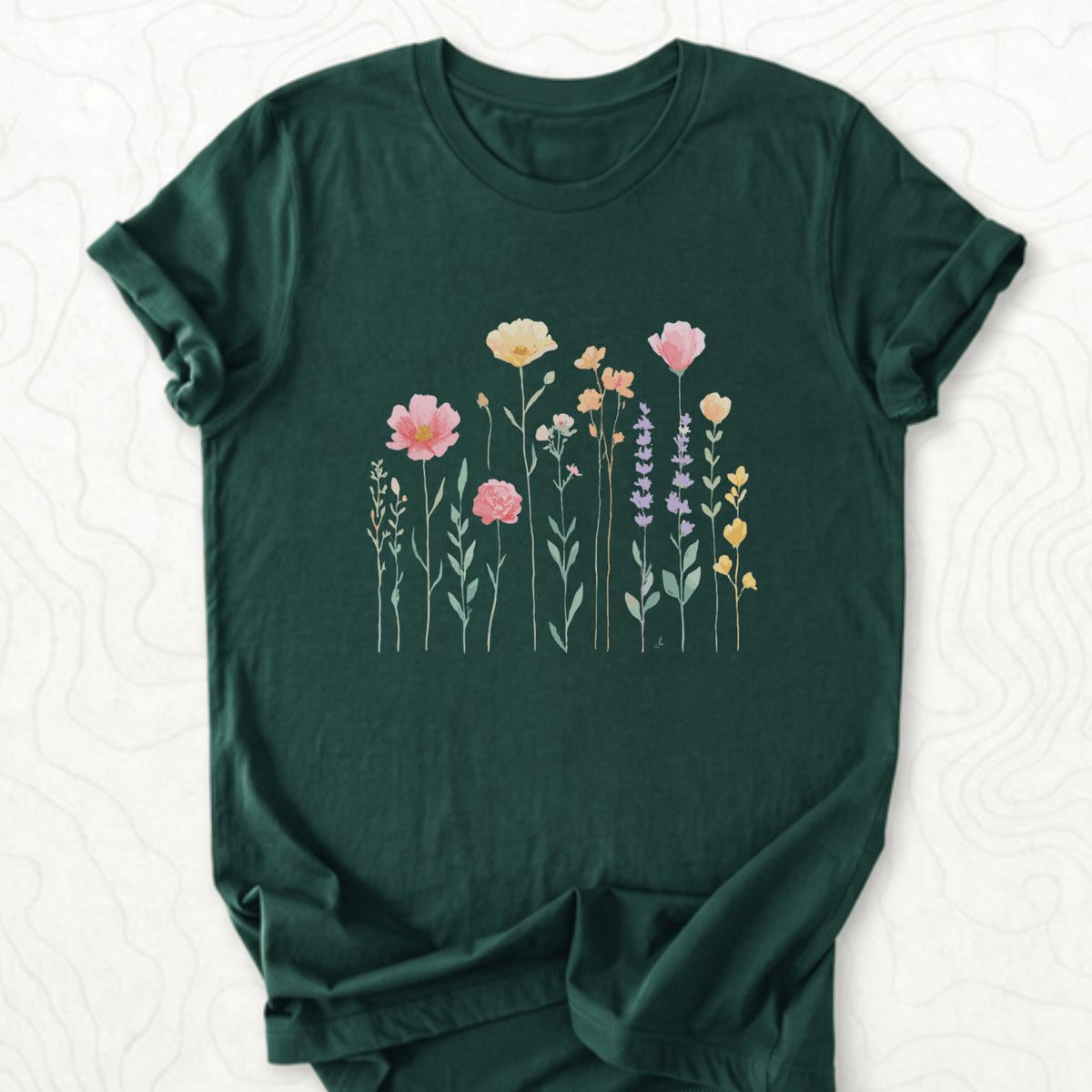 Wildflower Bouquet Tee - Forest