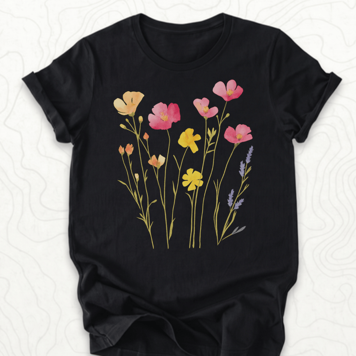 Wildflower Bouquet Tee - Black
