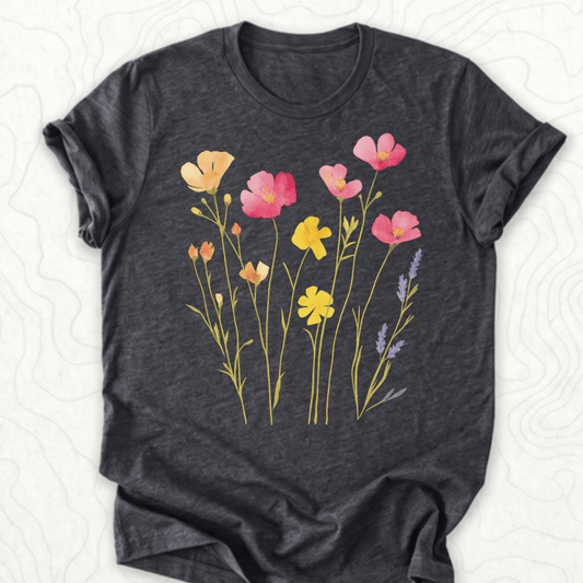 Wildflower Bouquet Tee - Dark Grey Heather