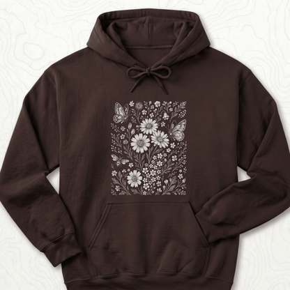 Wildflower Butterflies Hoodie - Dark Chocolate