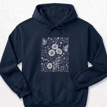Wildflower Butterflies Hoodie - Navy