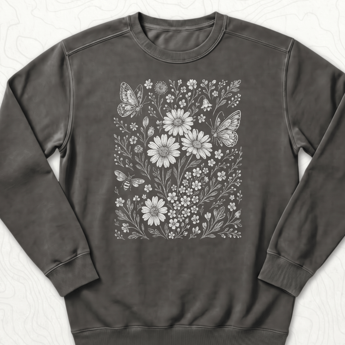 Wildflower Butterflies Sweatshirt - Pepper