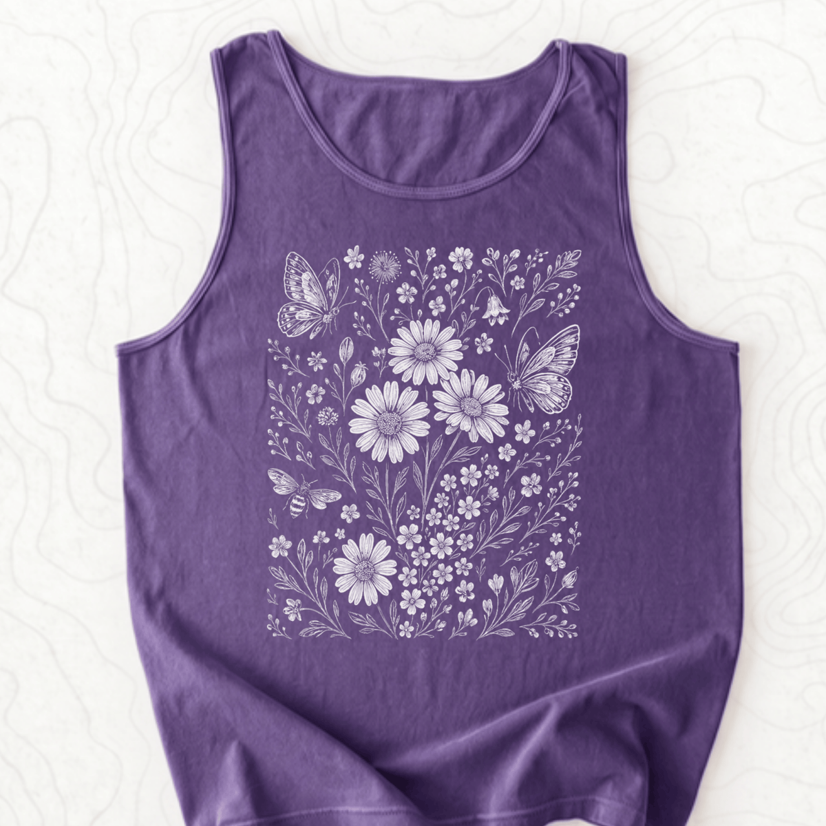 Wildflower Butterflies Tank Top - Grape
