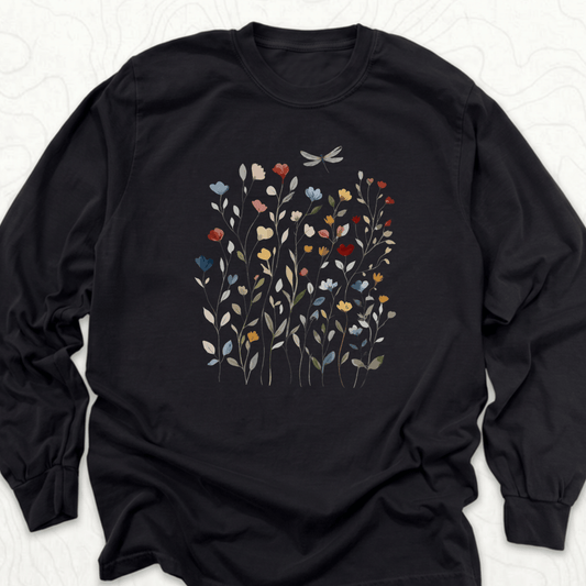 Wildflower Dragonfly LS T-shirt - Black