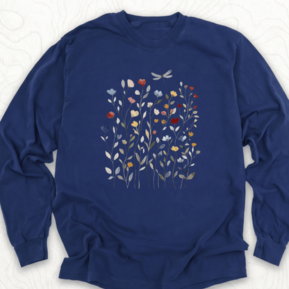 Wildflower Dragonfly LS T-shirt - True Navy