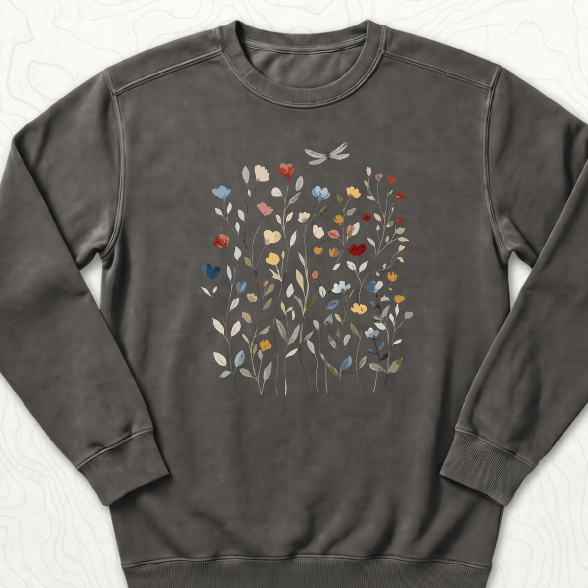 Wildflower Dragonfly Sweatshirt - Pepper