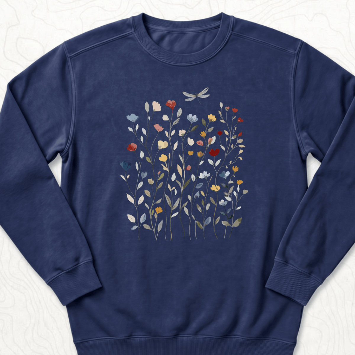 Wildflower Dragonfly Sweatshirt - True Navy