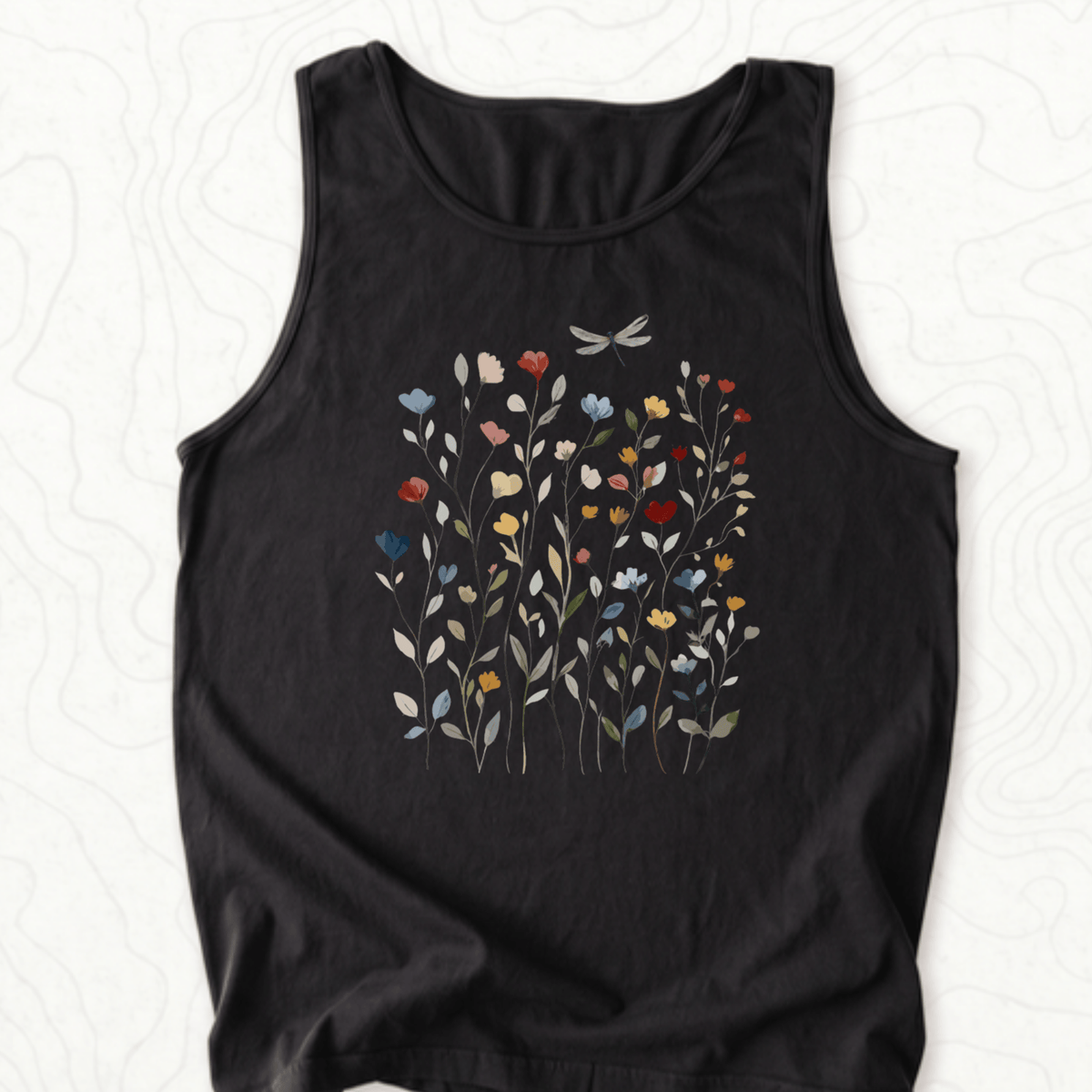 Wildflower Dragonfly Tank Top - Black