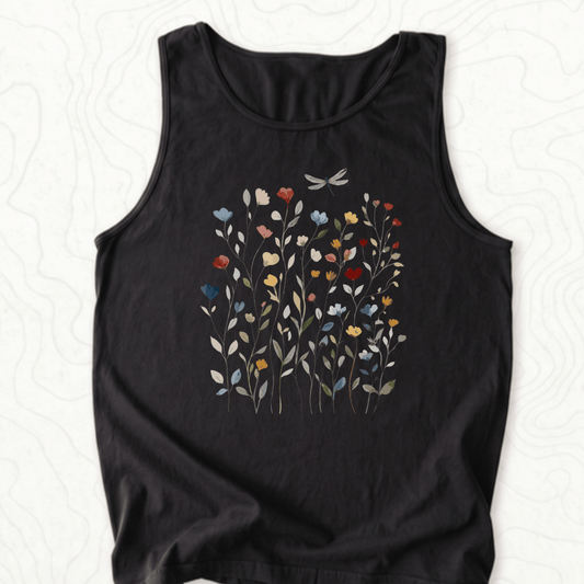 Wildflower Dragonfly Tank Top - Black