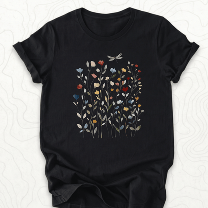 Wildflower Dragonfly Tee - Black