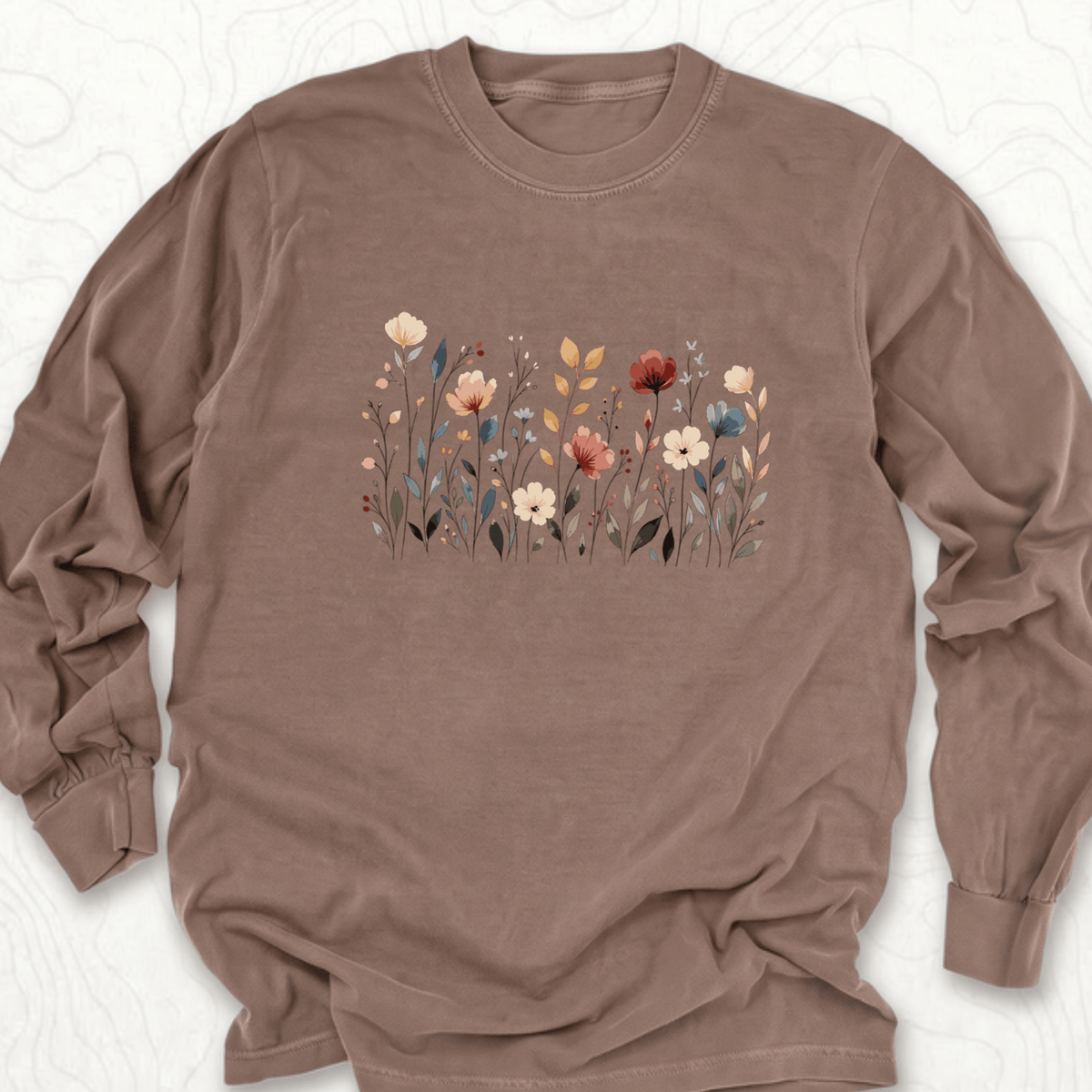 Wildflower Meadow LS T-shirt - Espresso