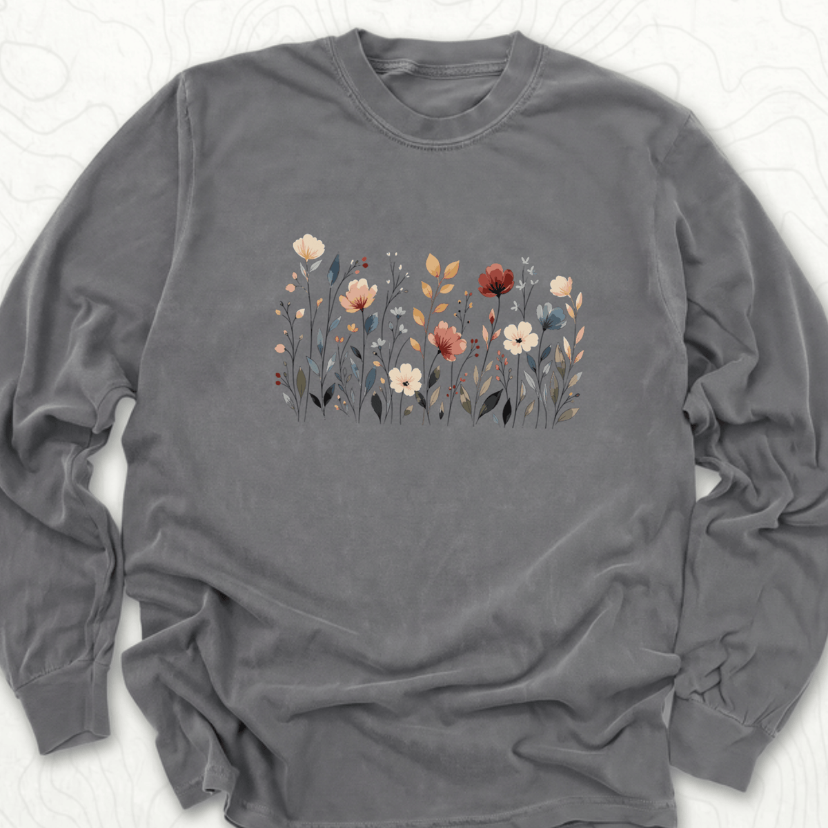 Wildflower Meadow LS T-shirt - Pepper