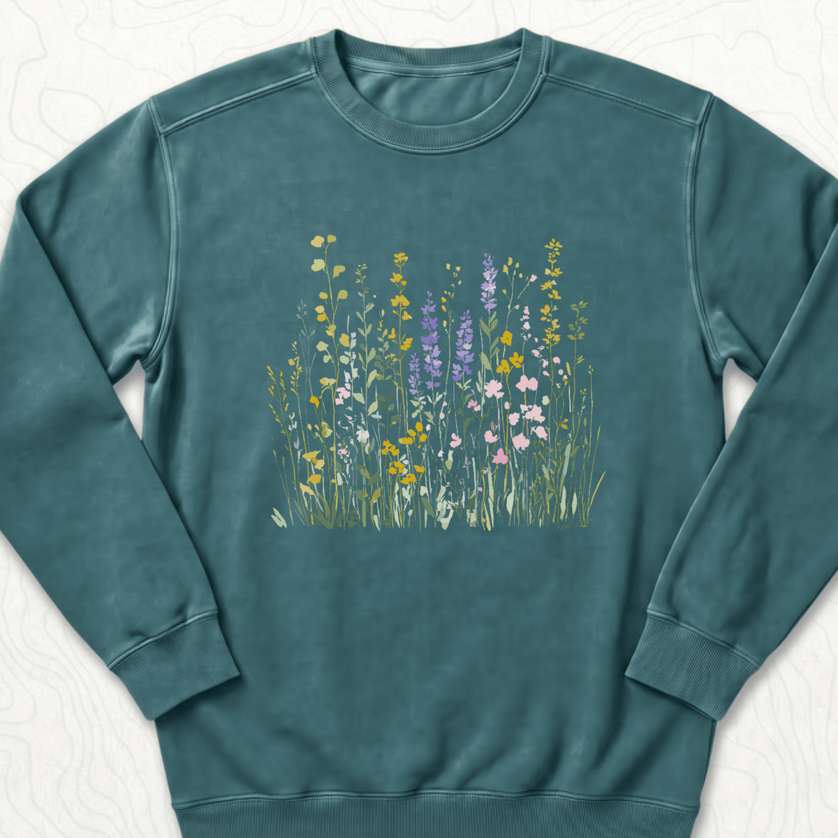 Wildflower Meadow Sweatshirt - Blue Spruce