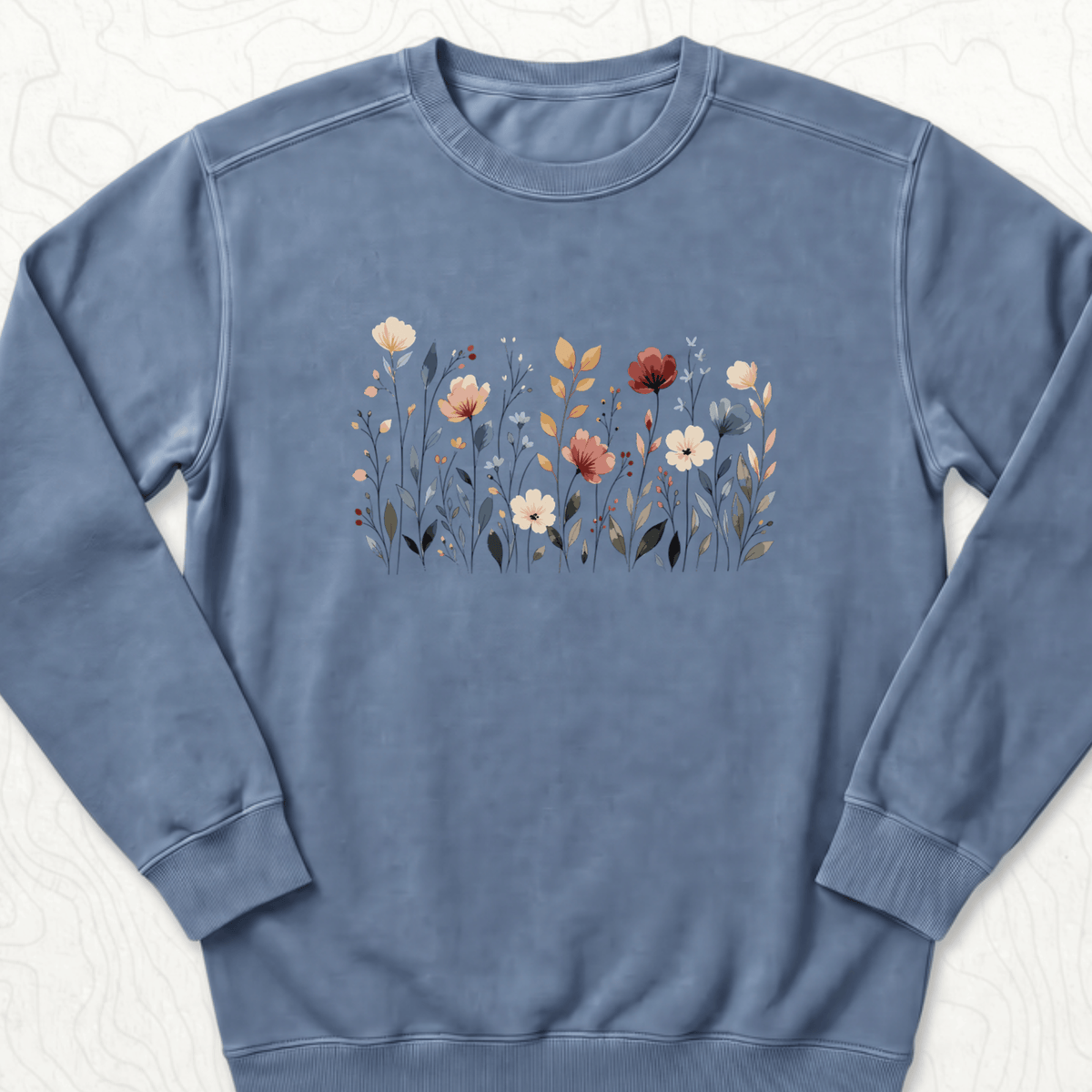 Wildflower Meadow Sweatshirt - Blue Jean