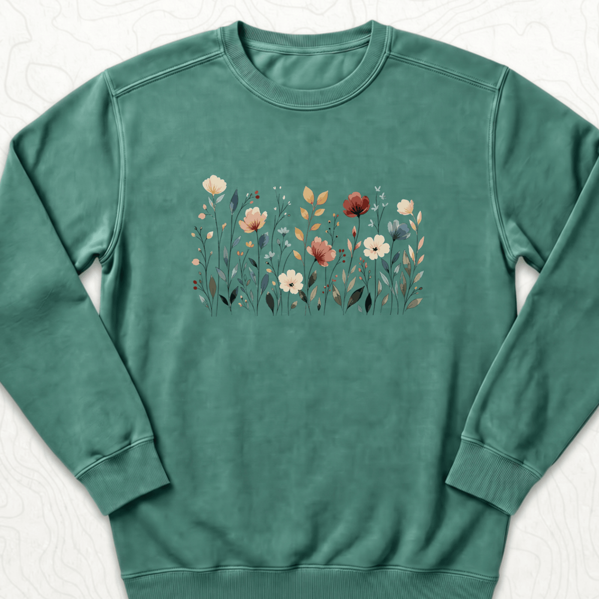 Wildflower Meadow Sweatshirt - Light Green