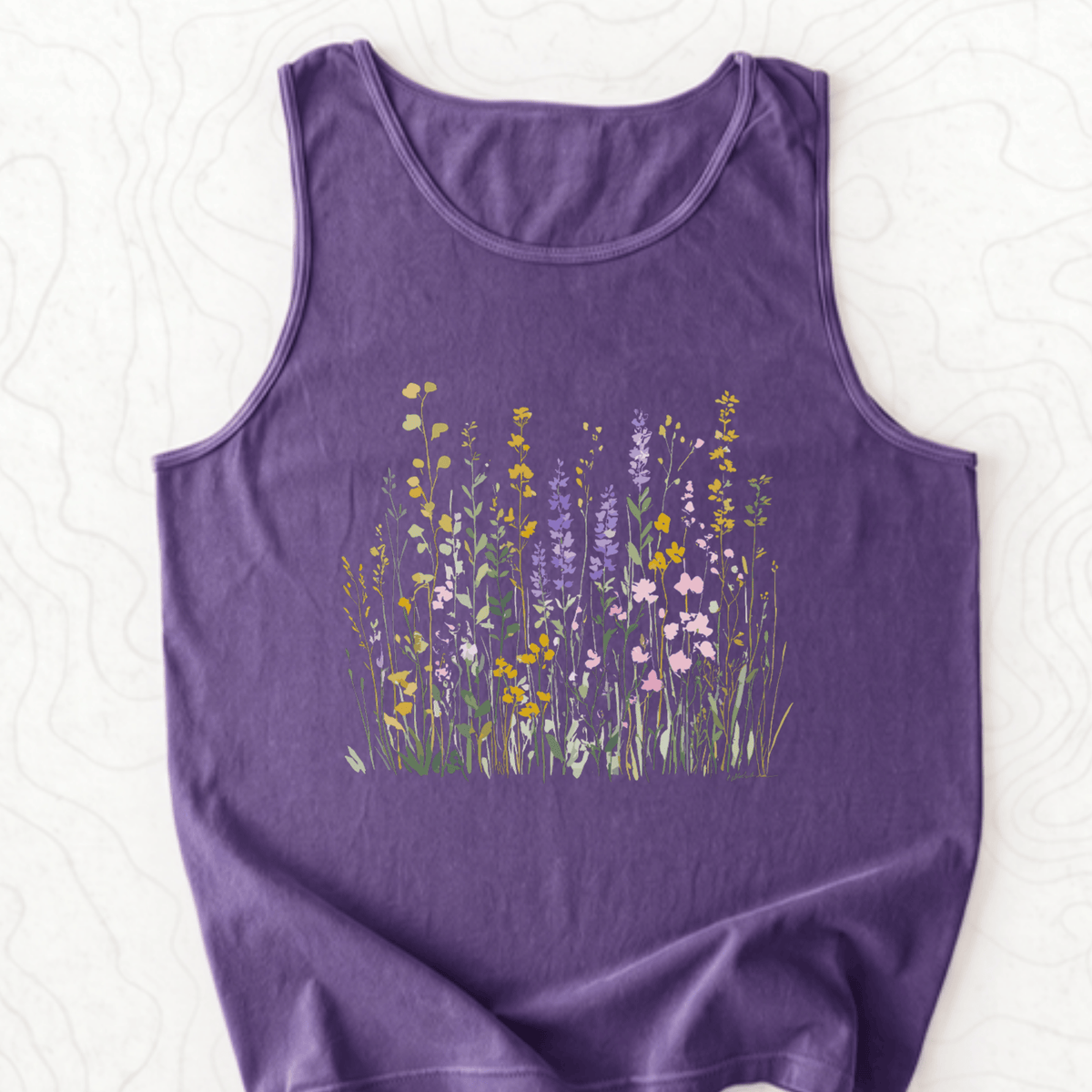 Wildflower Meadow Tank Top - Grape