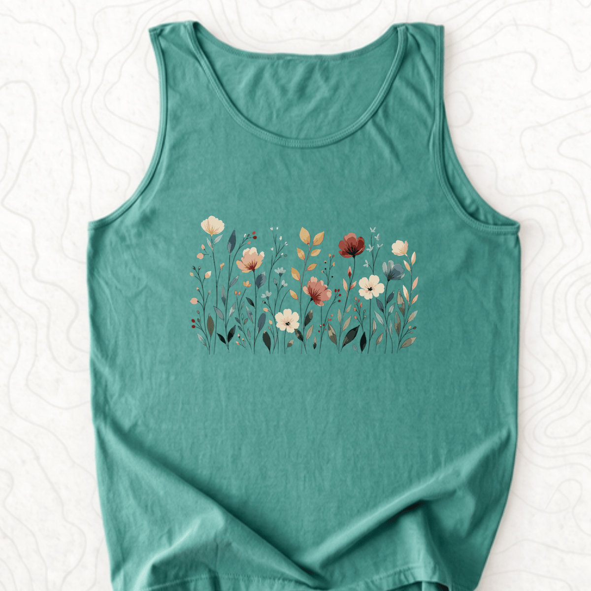 Wildflower Meadow Tank Top - Light Green