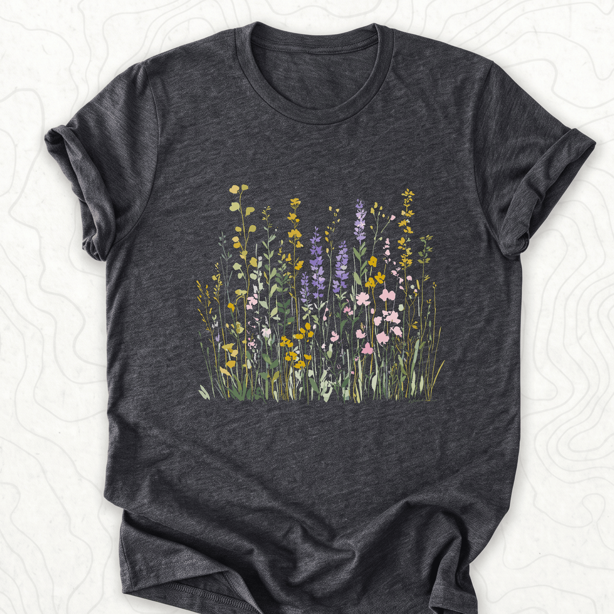 Wildflower Meadow Tee - Dark Grey Heather