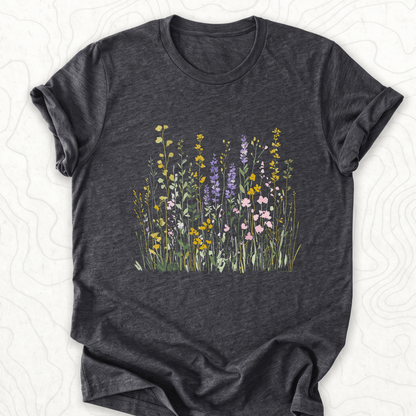 Wildflower Meadow Tee - Dark Grey Heather