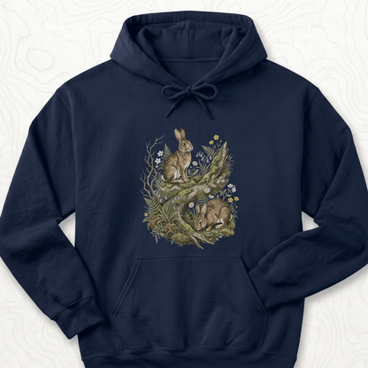 Woodland Rabbits Hoodie - Navy