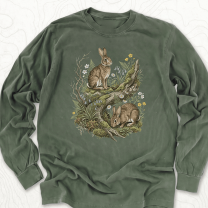 Woodland Rabbits LS T-shirt - Hemp