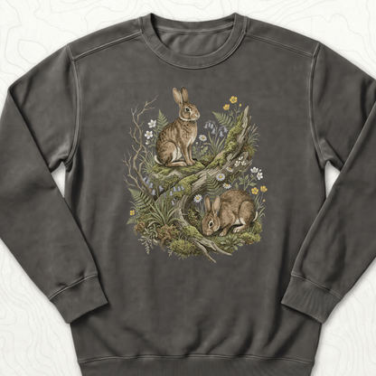 Woodland Rabbits Sweatshirt - Pepper