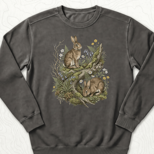 Woodland Rabbits Sweatshirt - Pepper