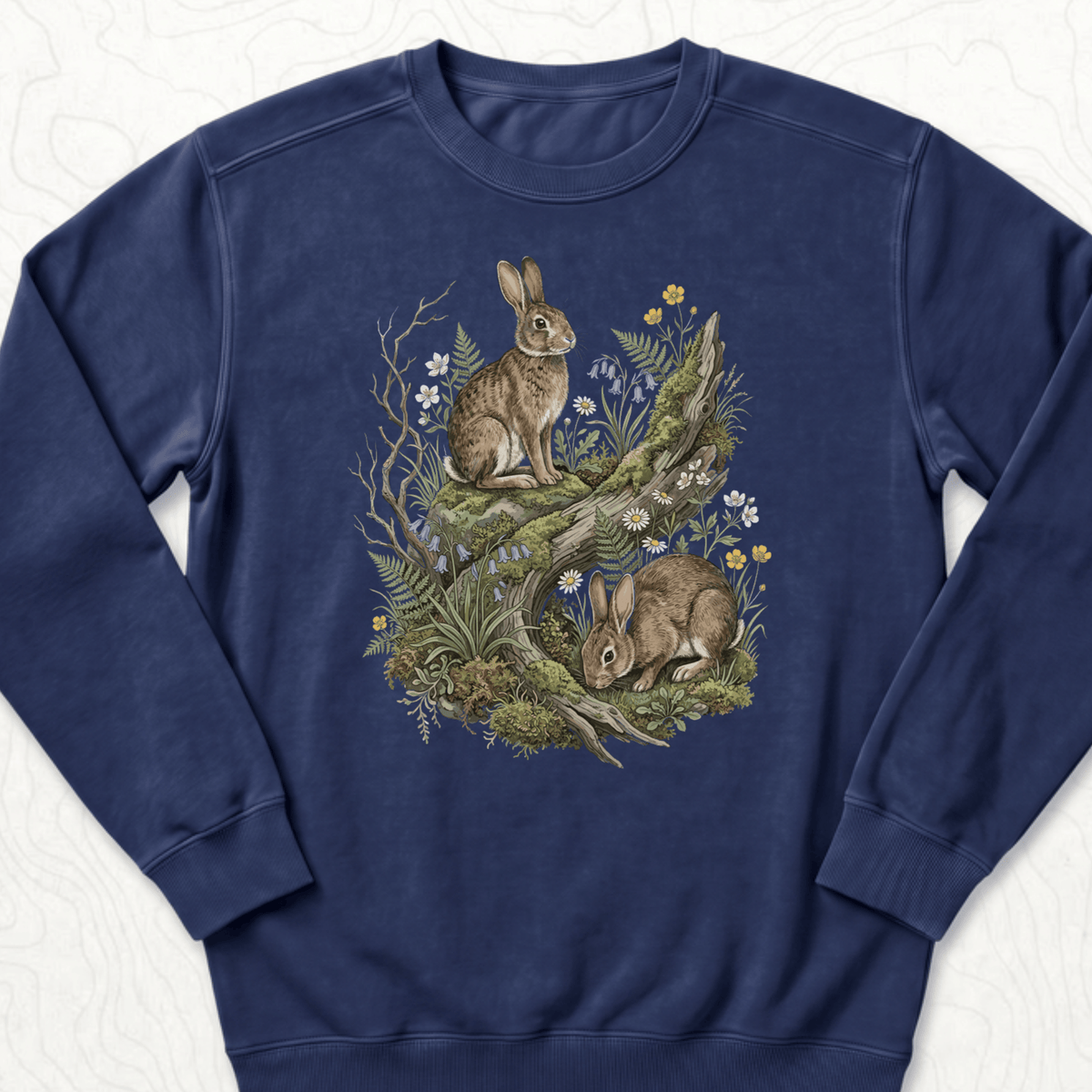 Woodland Rabbits Sweatshirt - True Navy