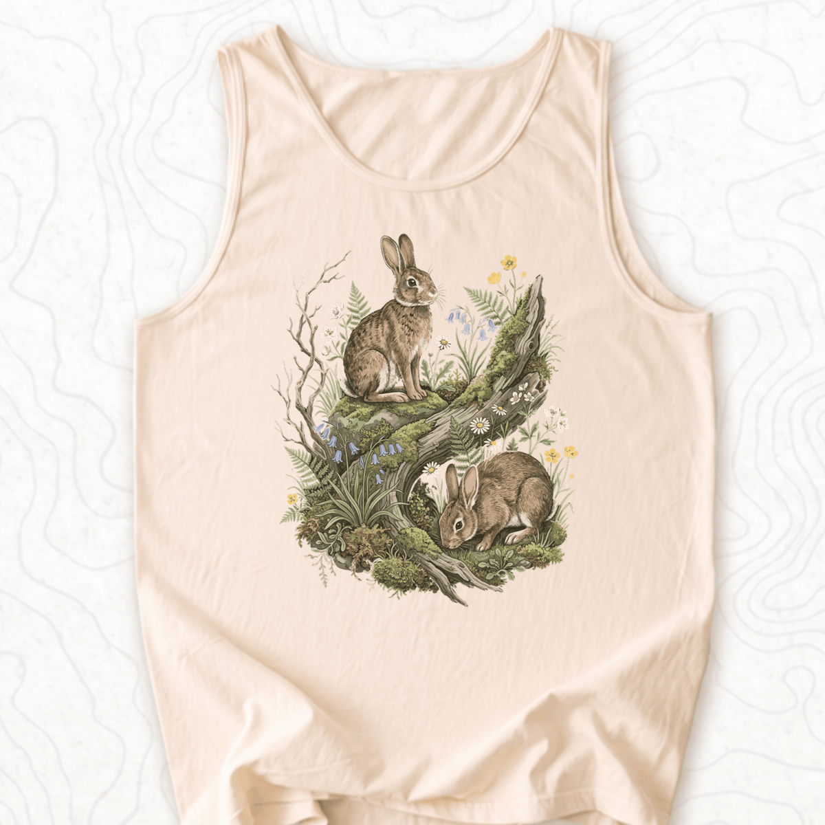 Woodland Rabbits Tank Top - Ivory