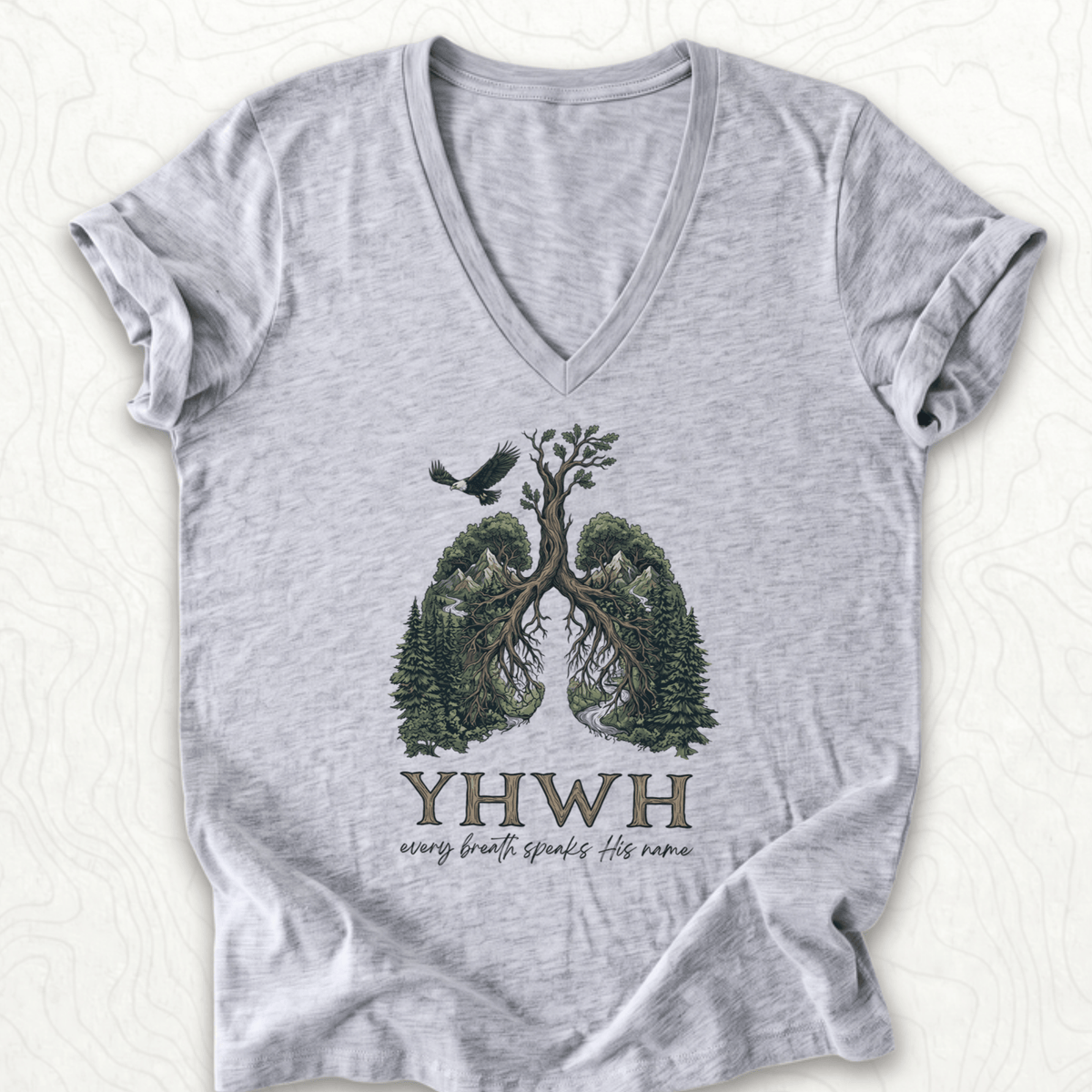 Yhwh Name V-Neck - Athletic Heather